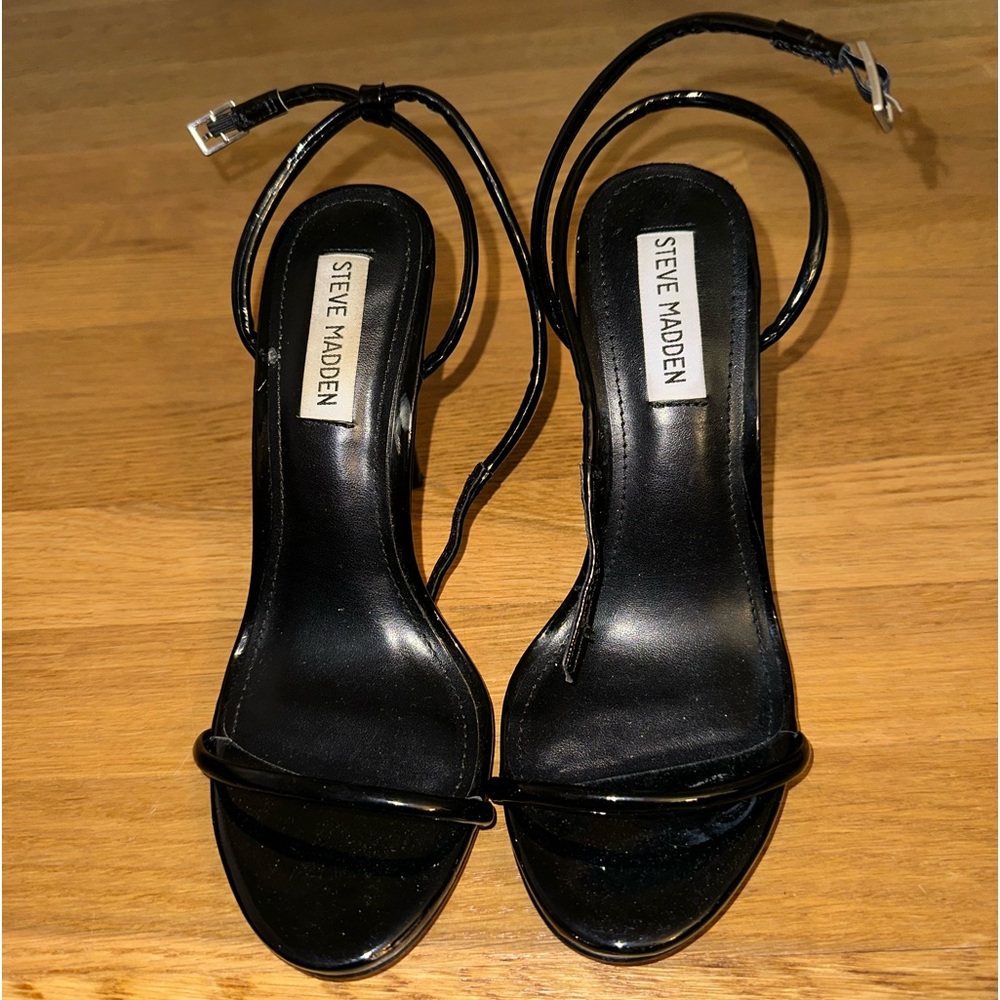 Steve Madden Black Strap Heel